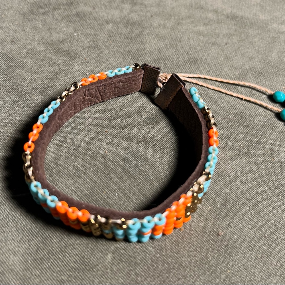 Beaded Patterned Adjustable Cuff Bracelet - image 4